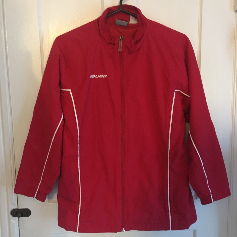 Red Bauer zip up coat - Picture 2 of 7
